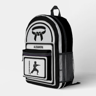 Sac À Dos Imprimé Joueur de Taekwondo, Cadeau d'anniversaire, Karate