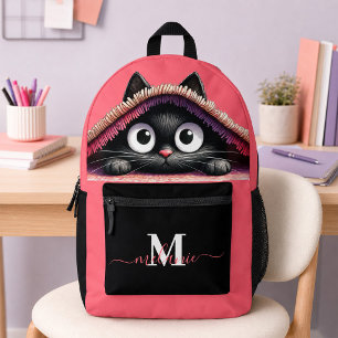 Sac À Dos Imprimé Jovely Cute Kitten Custom Monogramme Nom du script