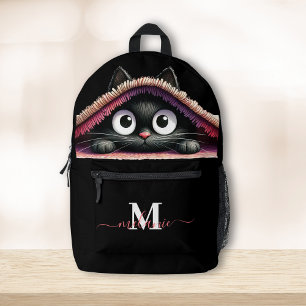 Sac À Dos Imprimé Jovely Cute Kitten Custom Monogramme Nom du script