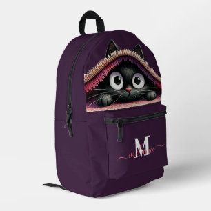 Sac À Dos Imprimé Jovely Cute Kitten Custom Monogramme Nom du script