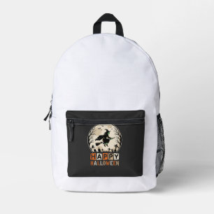 Sac À Dos Imprimé Joyeux Halloween Sorcière Lune Cimetière Conceptio