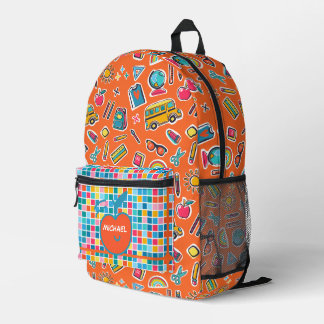 Sac À Dos Imprimé Joyeux premier jour d'école Monogramme personnalis