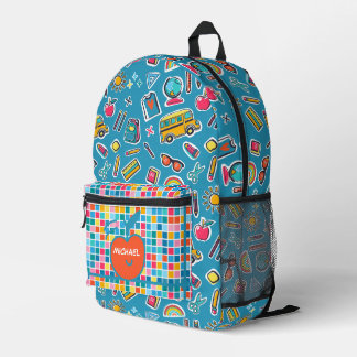 Sac À Dos Imprimé Joyeux premier jour d'école Monogramme personnalis