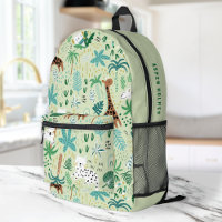 Jungle Motif Animaux mignons Tropical Print Kids