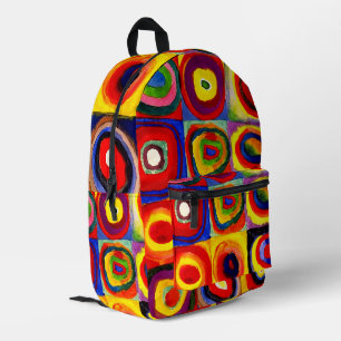 Sac À Dos Imprimé Kandinsky Farbstudie Quadrates Cercles Art