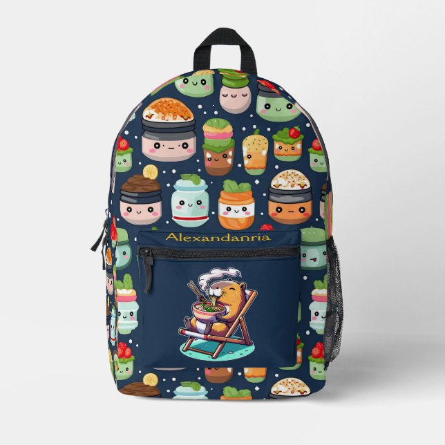 Sac À Dos Imprimé Kawaii Cute Custom Ramen Cat (Recto)