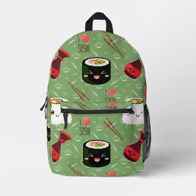 Sac À Dos Imprimé Kawaii Sushi Motif (Recto)