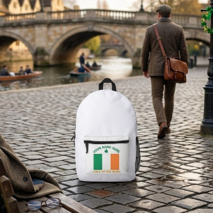 Sac À Dos Imprimé La Saint-Patrick Drapeau Irlande Nom Personnalisé