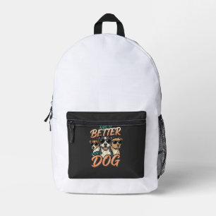 Sac À Dos Imprimé La vie est meilleure avec le vecteur de chien