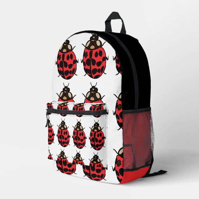 Sac À Dos Imprimé Ladybug Red Black Insect Ladybug (Coin arrière droit)