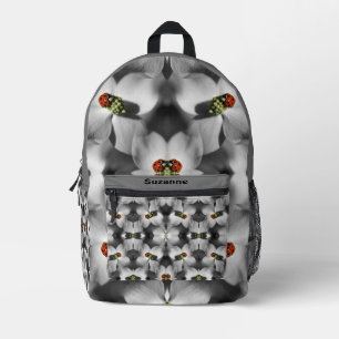 Sac À Dos Imprimé Ladybug Sur Fleur De Dogwood Abstrait Personnalisé