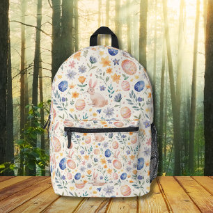 Sac À Dos Imprimé Lapin Fleurs Œufs Pastel Aquarelle Intemporel
