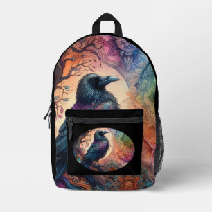 Sac À Dos Imprimé Le Corbeau de la vie Mandala Pagan