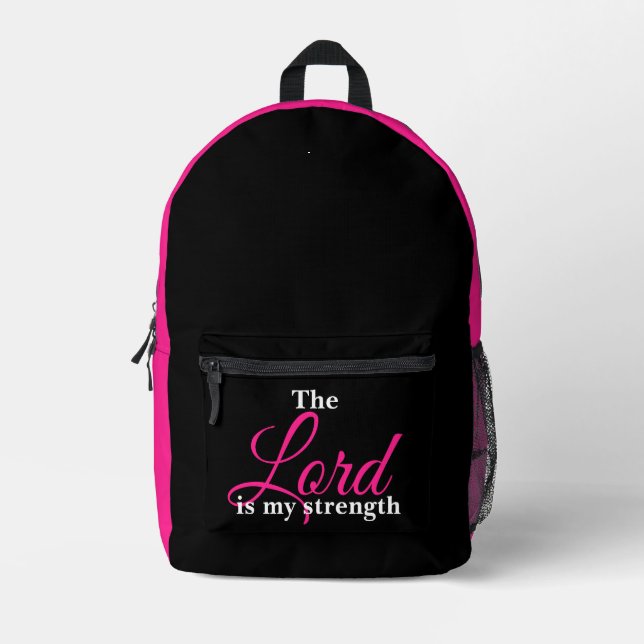 Sac À Dos Imprimé Le Seigneur Est Ma Force (Recto)