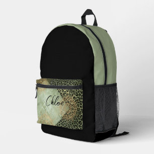 Sac À Dos Imprimé Léopard vert, motif grunge
