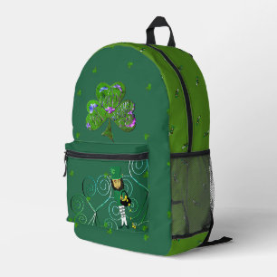 Sac À Dos Imprimé Leprechaun Shamrock Turquoise Imprimer Couper le s