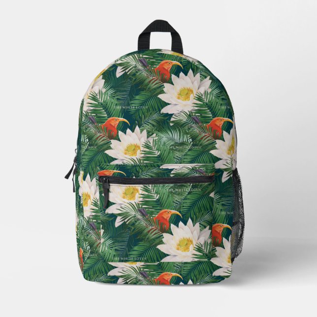 Sac À Dos Imprimé Les Blancs Lotus Tropical Birds & Lotus Motif (Recto)