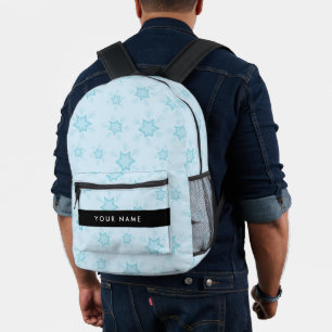 Sac À Dos Imprimé Les flocons de neige bleu glace, Votre nom, Person