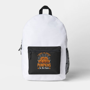 Sac À Dos Imprimé Les plus mignons citrouilles dans le patch profess