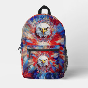 Sac À Dos Imprimé L'Esprit de 1776, 2026 L'Aigle Rouge de Feu d'Amér