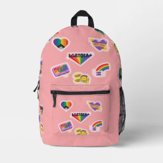 Sac À Dos Imprimé LGBTQ Rainbow Gay Stickers Moderne Style