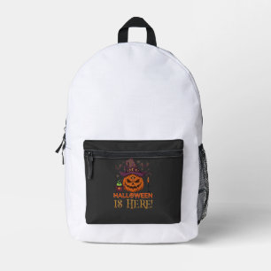 Sac À Dos Imprimé L'Halloween Est Là Chapeau De Sorcière Citrouille