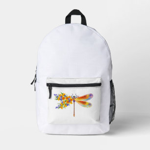 Sac À Dos Imprimé libellule de fleurs jaunes