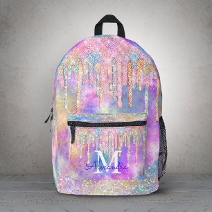 Sac À Dos Imprimé Licorne chic colorée dégoulinant de paillettes mon