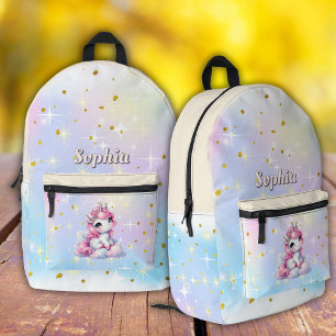 Sac À Dos Imprimé Licorne magique nuage pastel scintillant