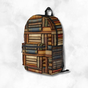 Sac À Dos Imprimé Livres Anciens avec Nom Chargés d'Extras Intérieur