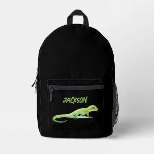 Sac À Dos Imprimé Lizard Amical Avec Votre Nom