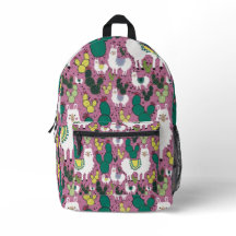 Llamas et cactus rose