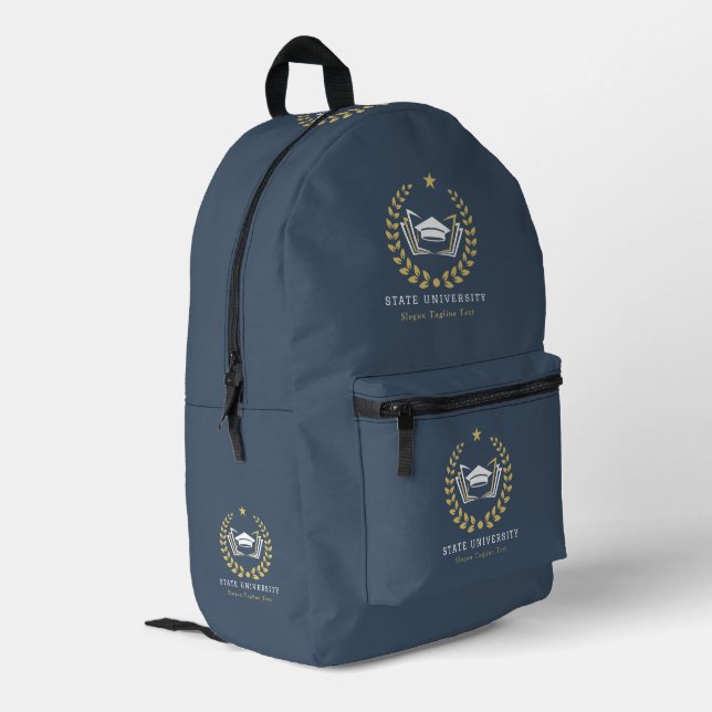 Sac À Dos Imprimé Logo de l'université personnalisée arrière - plan  (Coin arrière gauche)