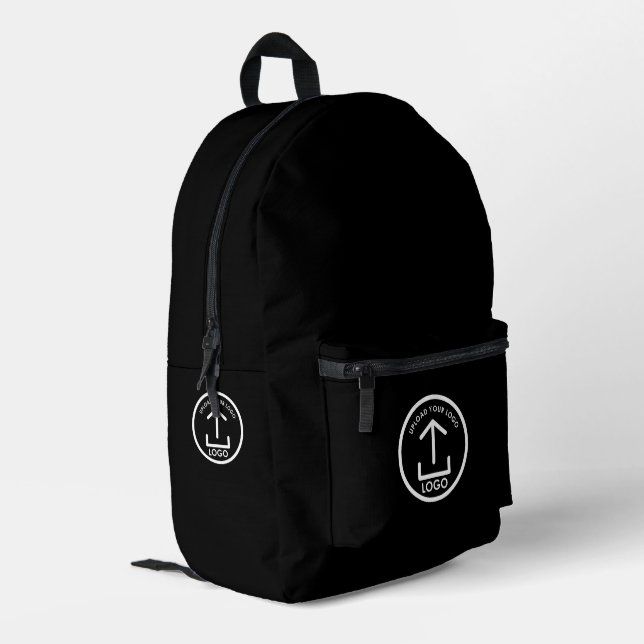 Sac À Dos Imprimé Logo d'entreprise moderne promotionnel noir (Coin arrière gauche)