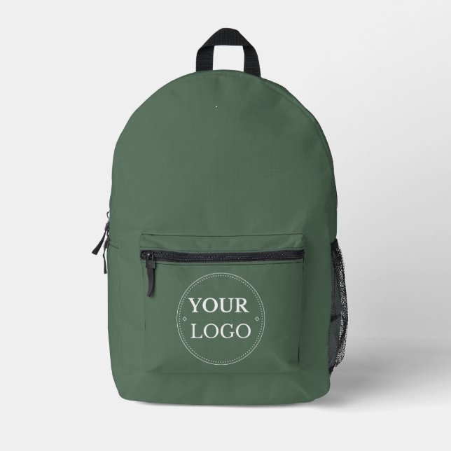 Sac À Dos Imprimé Logo d'entreprise Moderne Sage Professionnel Vert (Recto)