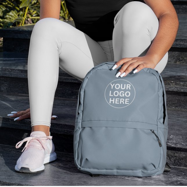 Sac À Dos Imprimé Logo d'entreprise promotionnel Dusty Blue Branded (Créateur téléchargé)