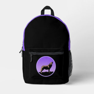 Sac À Dos Imprimé Loup qui hurle au coucher du soleil - Art animalie