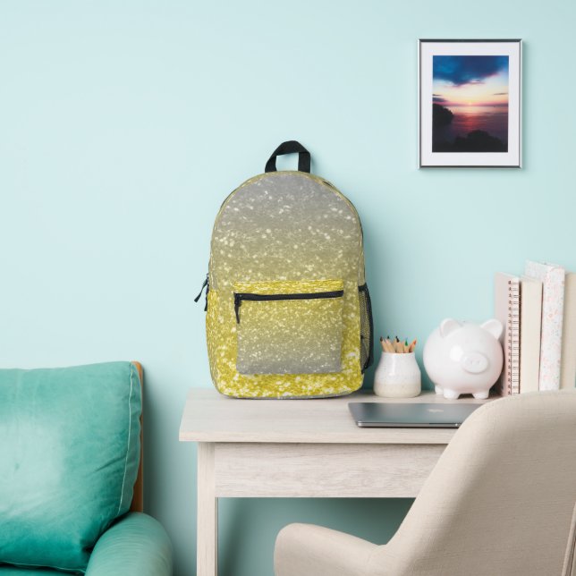 Sac À Dos Imprimé Lumière or argent gris ombre faux brillant (Insitu)