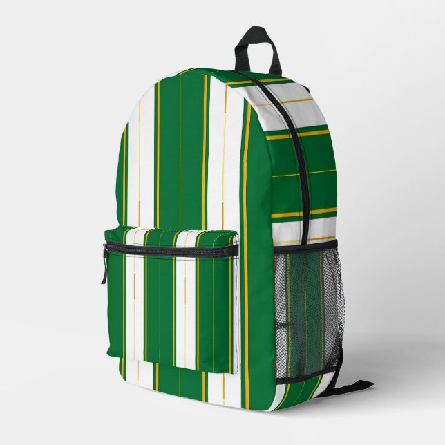 Sac À Dos Imprimé Luxe Linge Moderne Green Gold Texture Collection (Coin arrière droit)