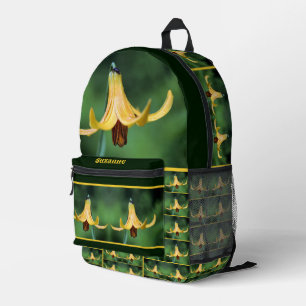 Sac À Dos Imprimé Lys de Canada sauvage avec insectes personnalisés