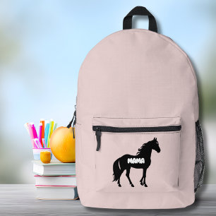 Sac À Dos Imprimé Mama Horse Blush Pink Élégant Moderne