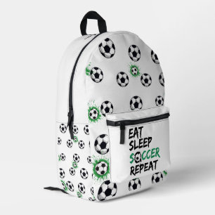 SAC À DOS IMPRIMÉ MANGER LE SOCCER DORMIR RÉPÉTER