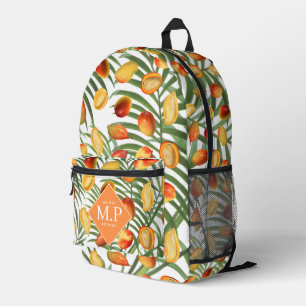 Sac À Dos Imprimé Mango vintage et verdure Monogramme de fruits d'ét