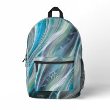 Marbre bleu turquoise élégant Ajouter votre monogr