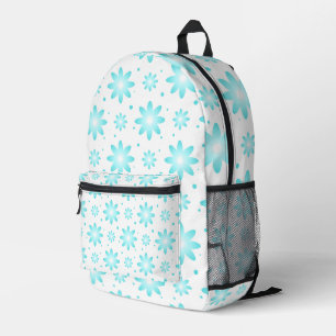 Sac À Dos Imprimé Marguerite délicate blanche et turquoise, motif à