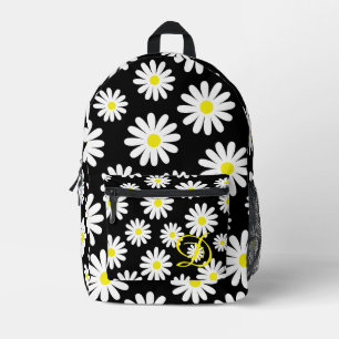 Sac À Dos Imprimé marguerites florales blanches du milieu du siècle