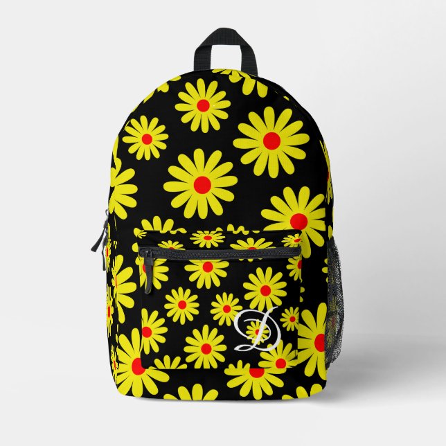 Sac À Dos Imprimé marguerites modernes rétro orange (Recto)