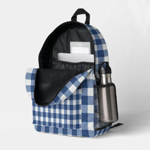 Sac À Dos Imprimé Marine et En vichy blanche
