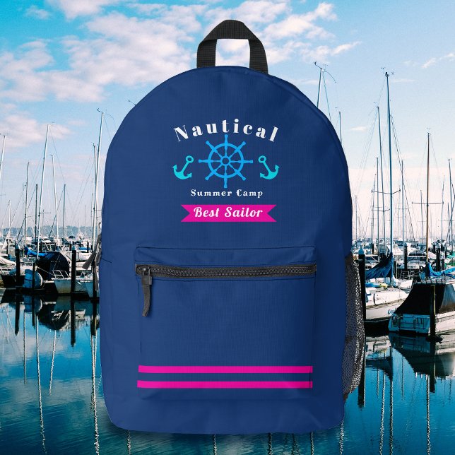 Sac À Dos Imprimé Marine Nautique (Nautical Best Sailor Navy Backpack.)