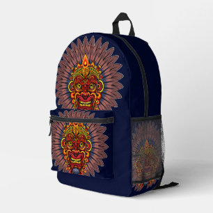 Sac À Dos Imprimé Masque rituel du roi guerrier tribal